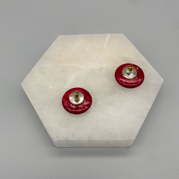 Vintage Retro Red and Gold Earrings. Good Condition. - Picture 3 of 3